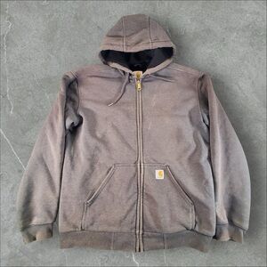 Carhartt Rain Defender‎ Hoodie Mens XL Grey Original Fit Full Zip Thermal Lined